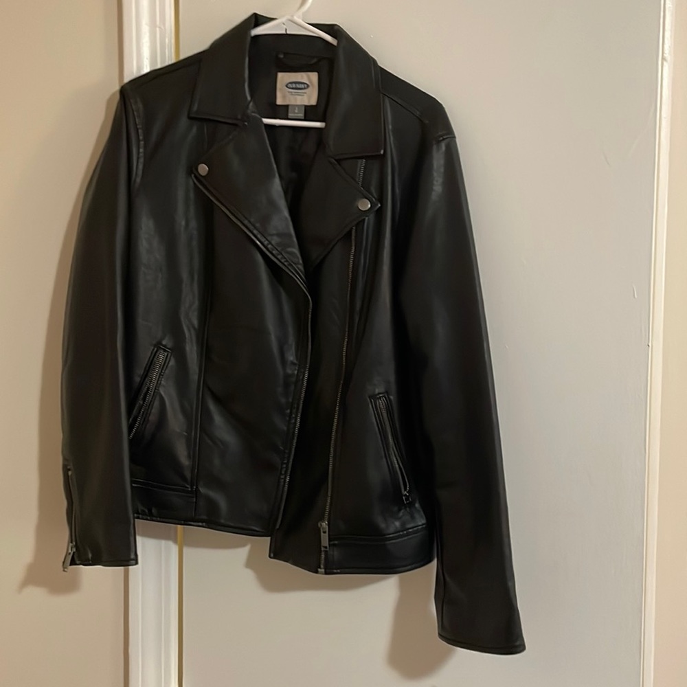 Black Old Navy Leather Jacket